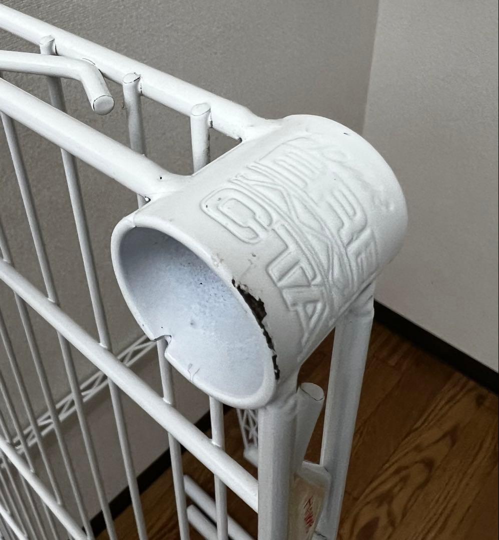 純正ホームエレクター棚4段+棚3段キャスター付きホワイト197.7×162×45