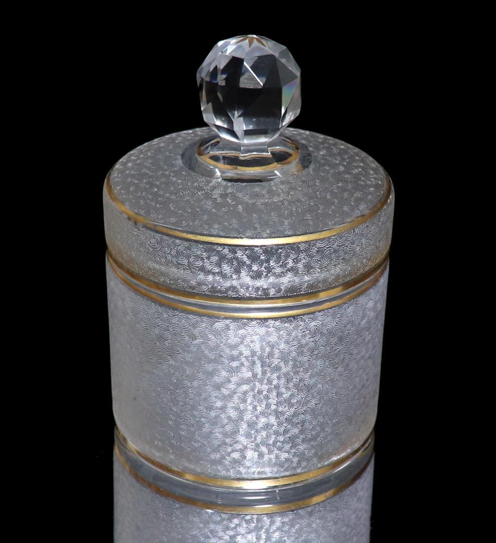 オールド・バカラ 春海商店特注 青海波模様 金彩 蓋物 ボンボニエール 小物入れ