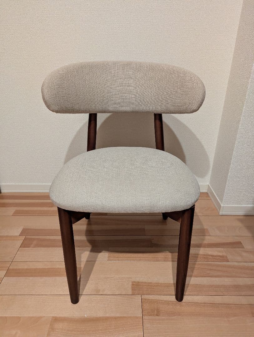 【訳あり新品】ダイニングチェア 2脚セット ナチュラル木目 × 快適ファブリック