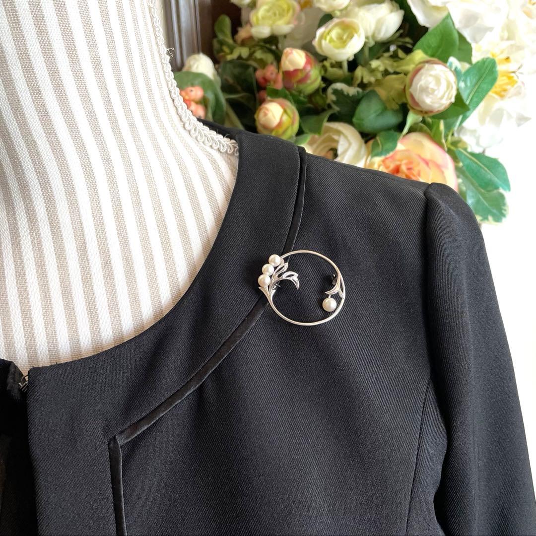 ミキモト　パールブローチ　入学式　卒業式　あこや真珠　本真珠　ブランド　刻印