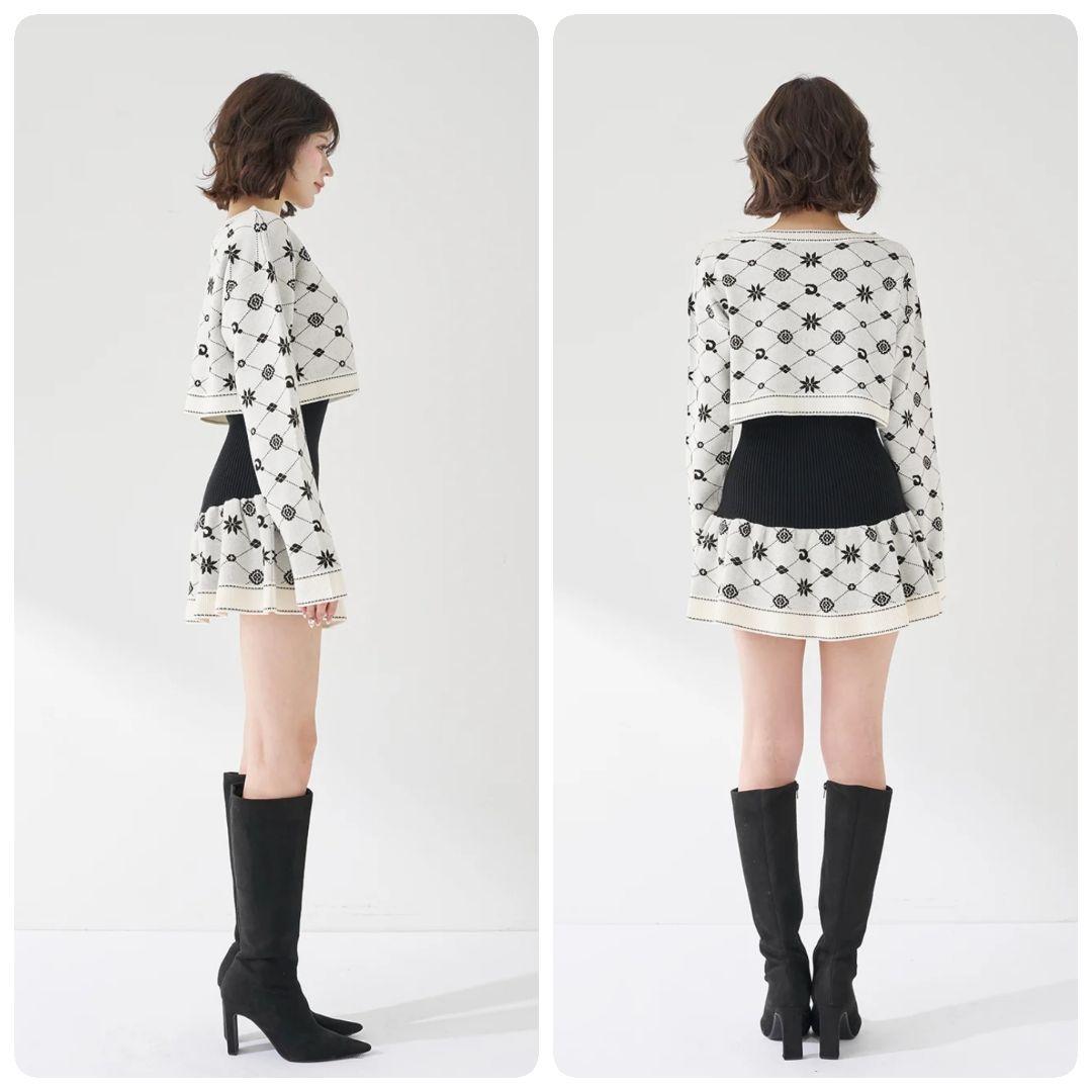 Darich ダーリッチ アンサンブルスノーロゴニットミニワンピース WHT 白