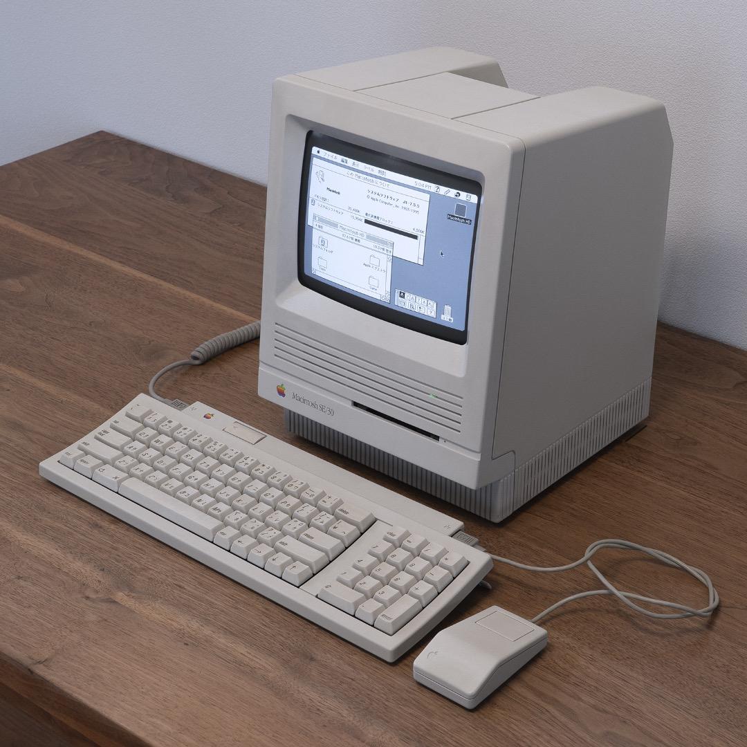 Macintosh SE/30 動作美品 ＋ Keyboard II +角マウス