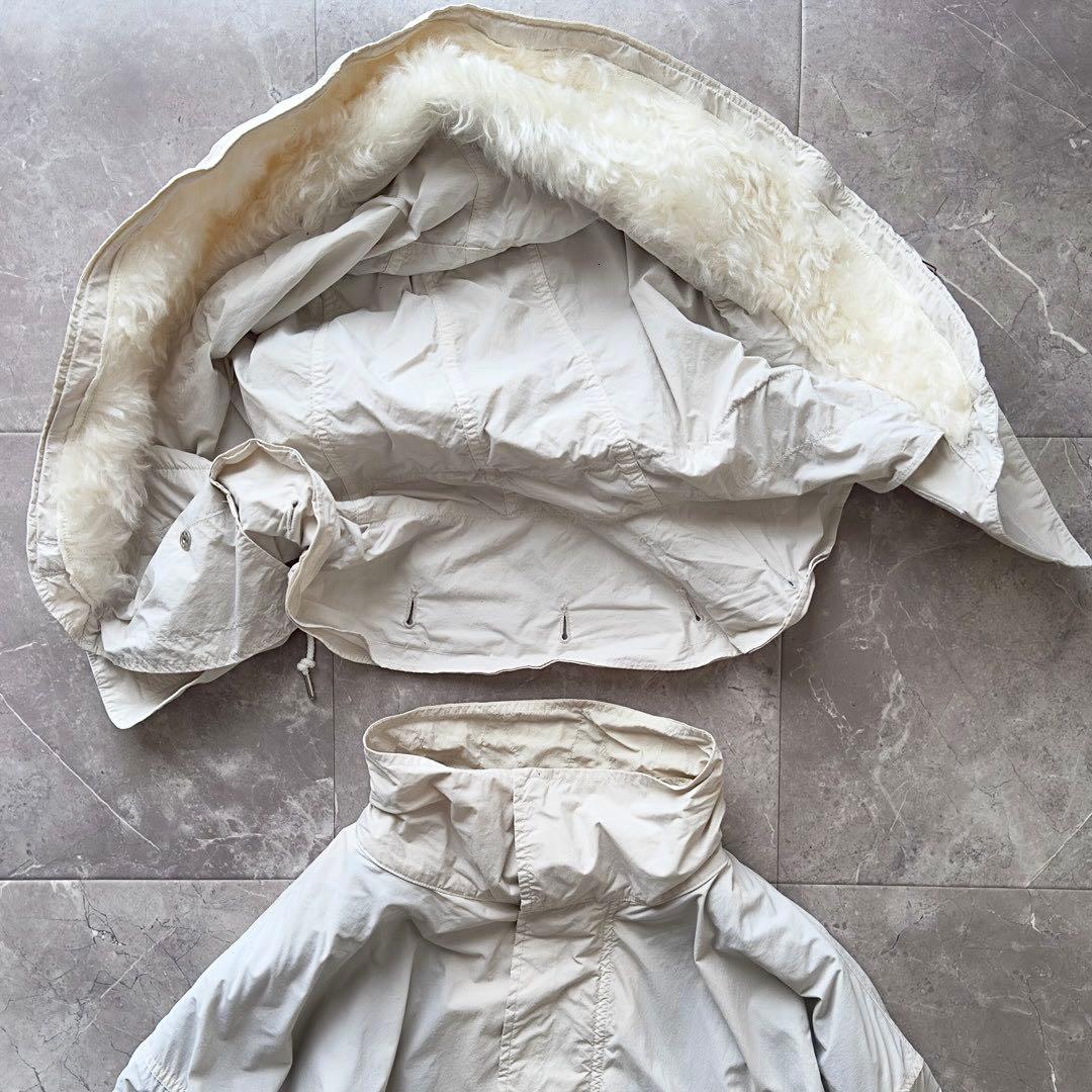 ATON × H BEAUTY&YOUTH モヘア ファー モッズコート グレー