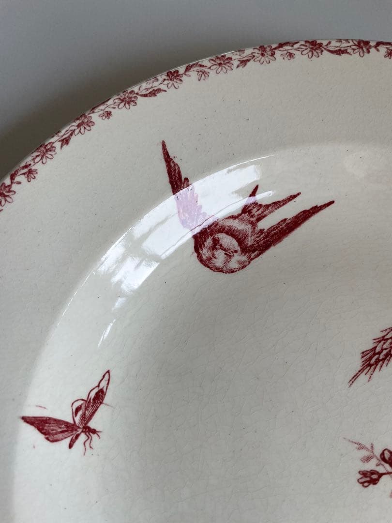 HB&C francais 小鳥 深皿 アンティーク