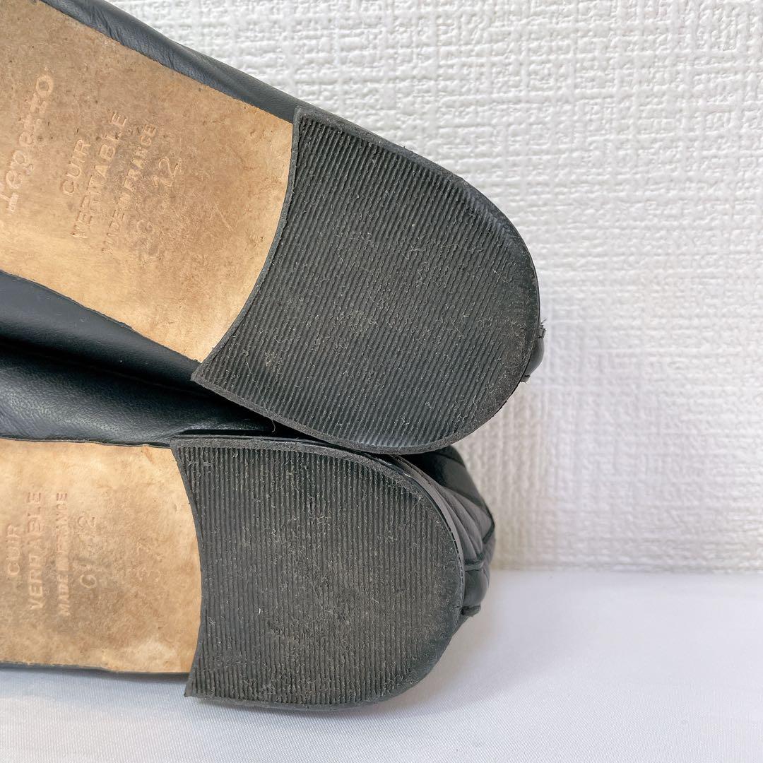 レペット バレエシューズ サンドリオン 37 本革 フラット リボン 黒