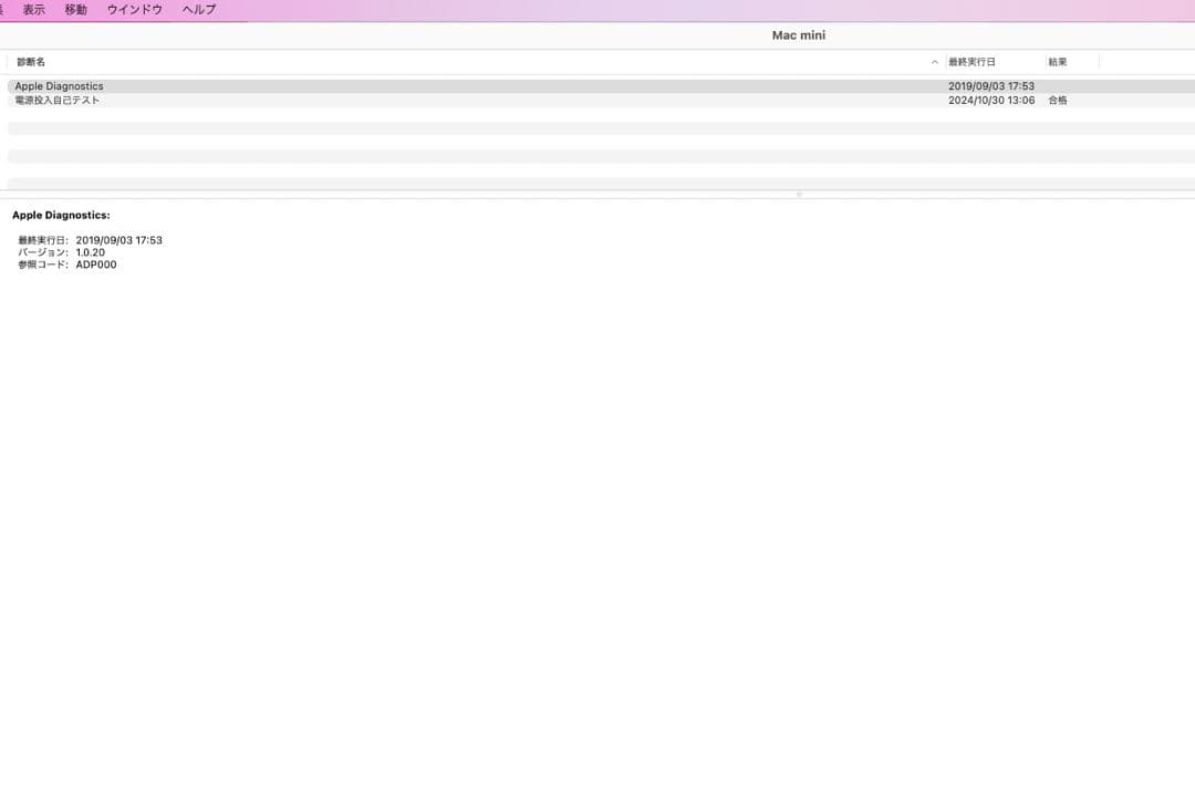 ミニPC Apple Mac mini (Late 2014)