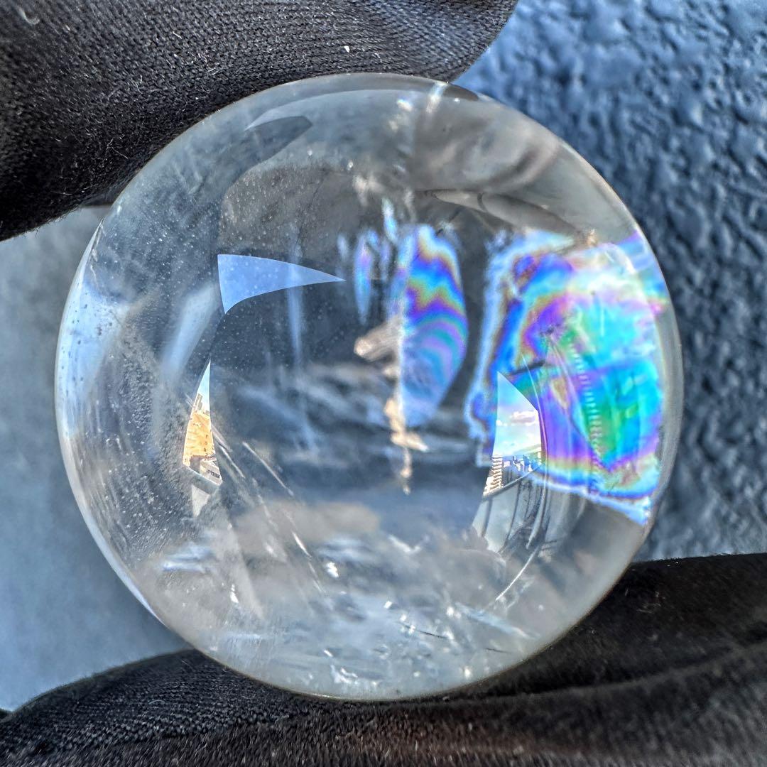 高透明度❗️レインボー☆ヒマラヤ ブルーエンジェルラダークォーツ丸玉A1303