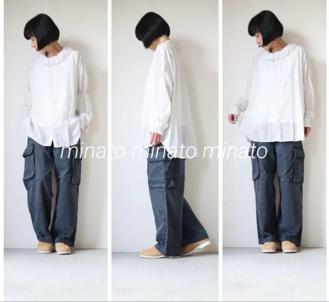 hi⭐︎ 極美品 トゥジュー コットン シルク ラッフルカラー バギーシャツ