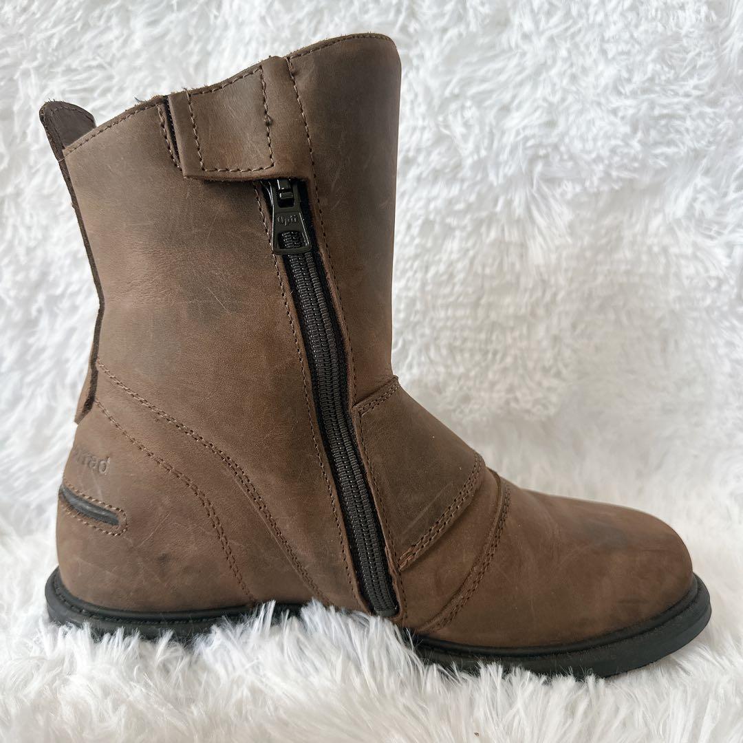  Motorrad ブラウン レザー ライティングブーツ バイクブーツ