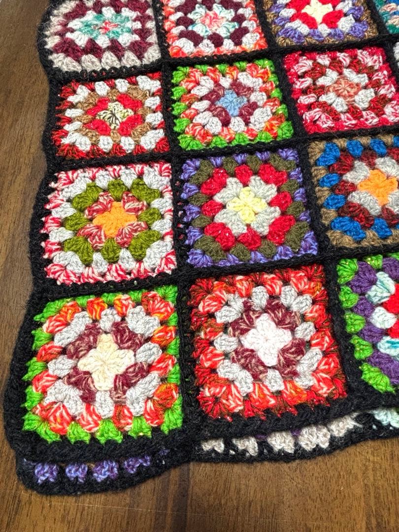 手編み　ベッドカバー　ソファカバー　こたつカバー　約200cm強x約155cm強