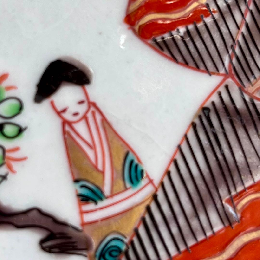 骨董　古伊万里　雛　　立雛　5寸皿　5客組