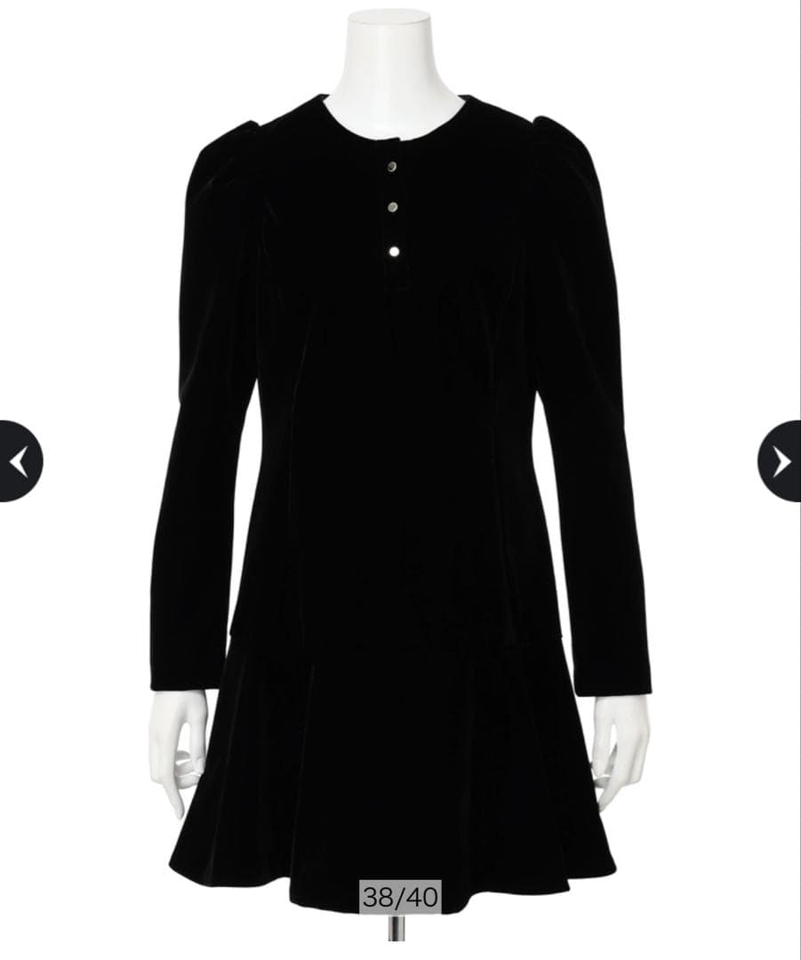 Rirandture ベルベットカラーミニワンピース