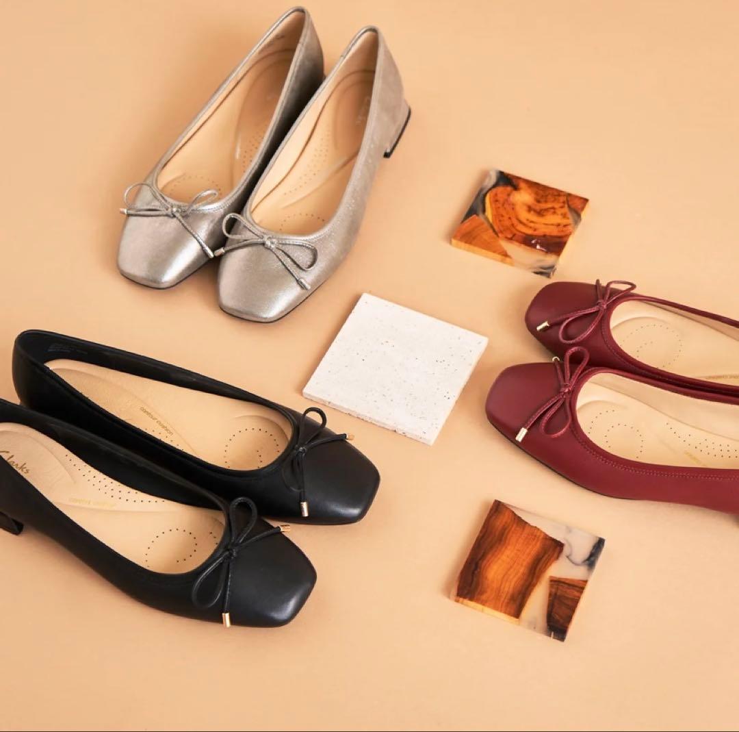 専用❗️☆Clarks(クラークス)☆フラットバレエシューズ黒24cm