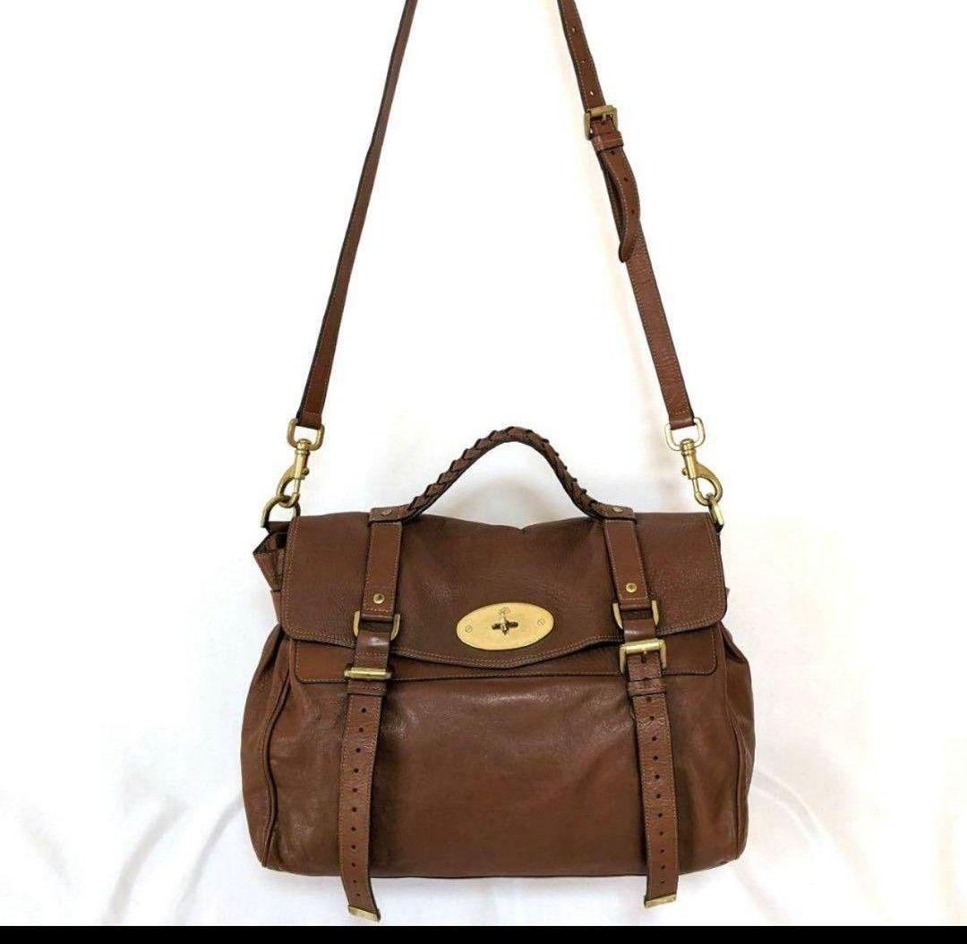 【美品】 mulberry アレクサ 2way ショルダーバッグ ブラウン