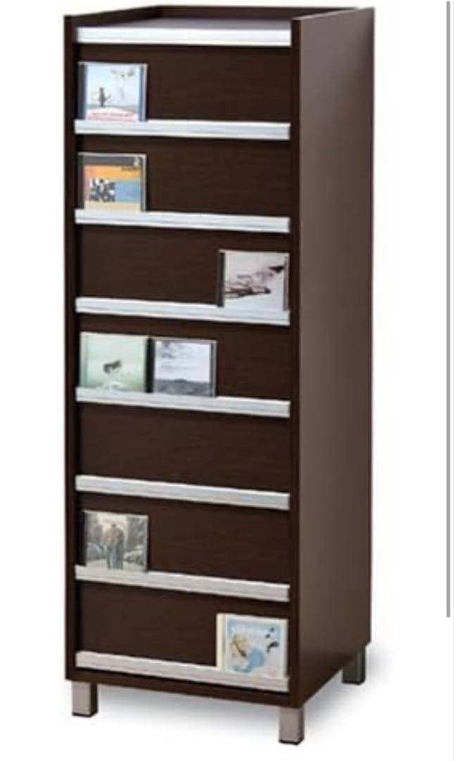 オークス CDラック キャビネット 木目調 7段 収納 飾り棚 約735枚収納