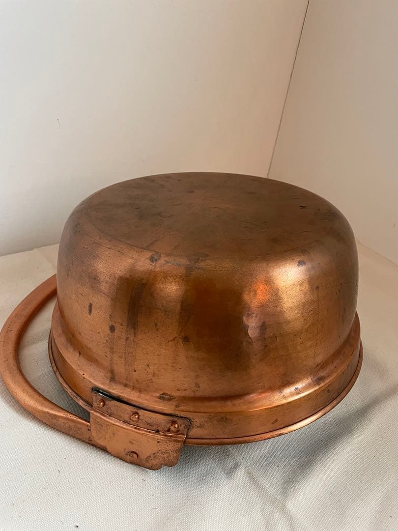 古道具　銅鍋　山菜鍋　大　錫引き　30㎝