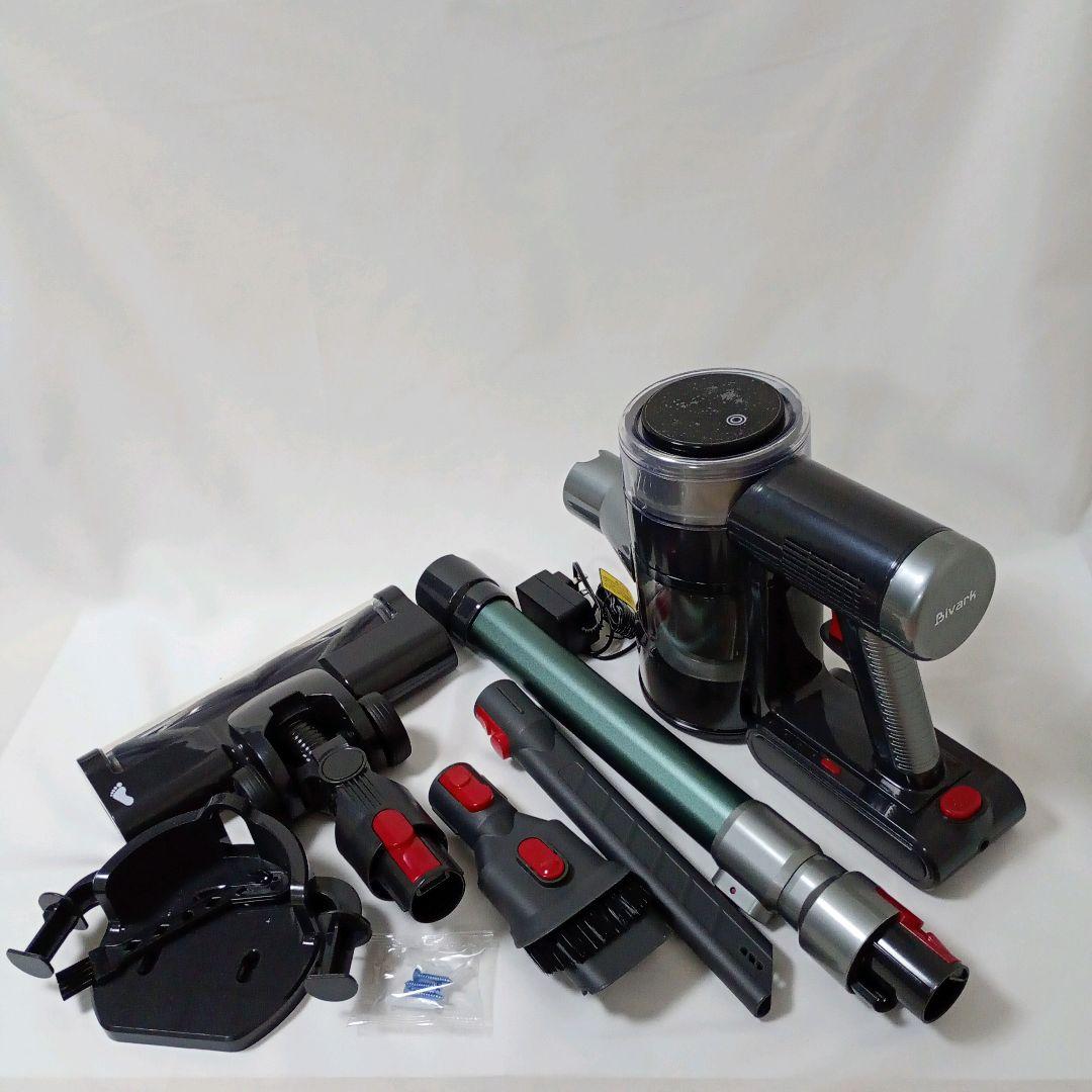 コードレス掃除機 70Kpa超強力 自立式 サイクロン式 LEDライト付き