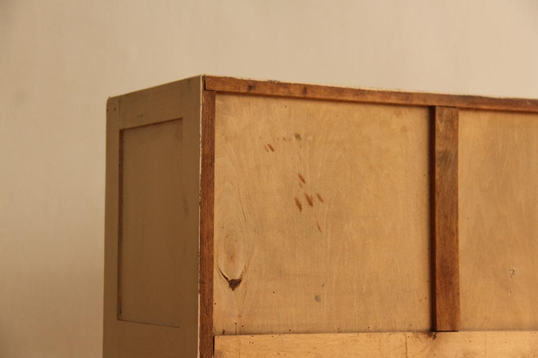 棚　キャビネット　木製　高さ82㎝　白　アンティーク　レトロ　古道具