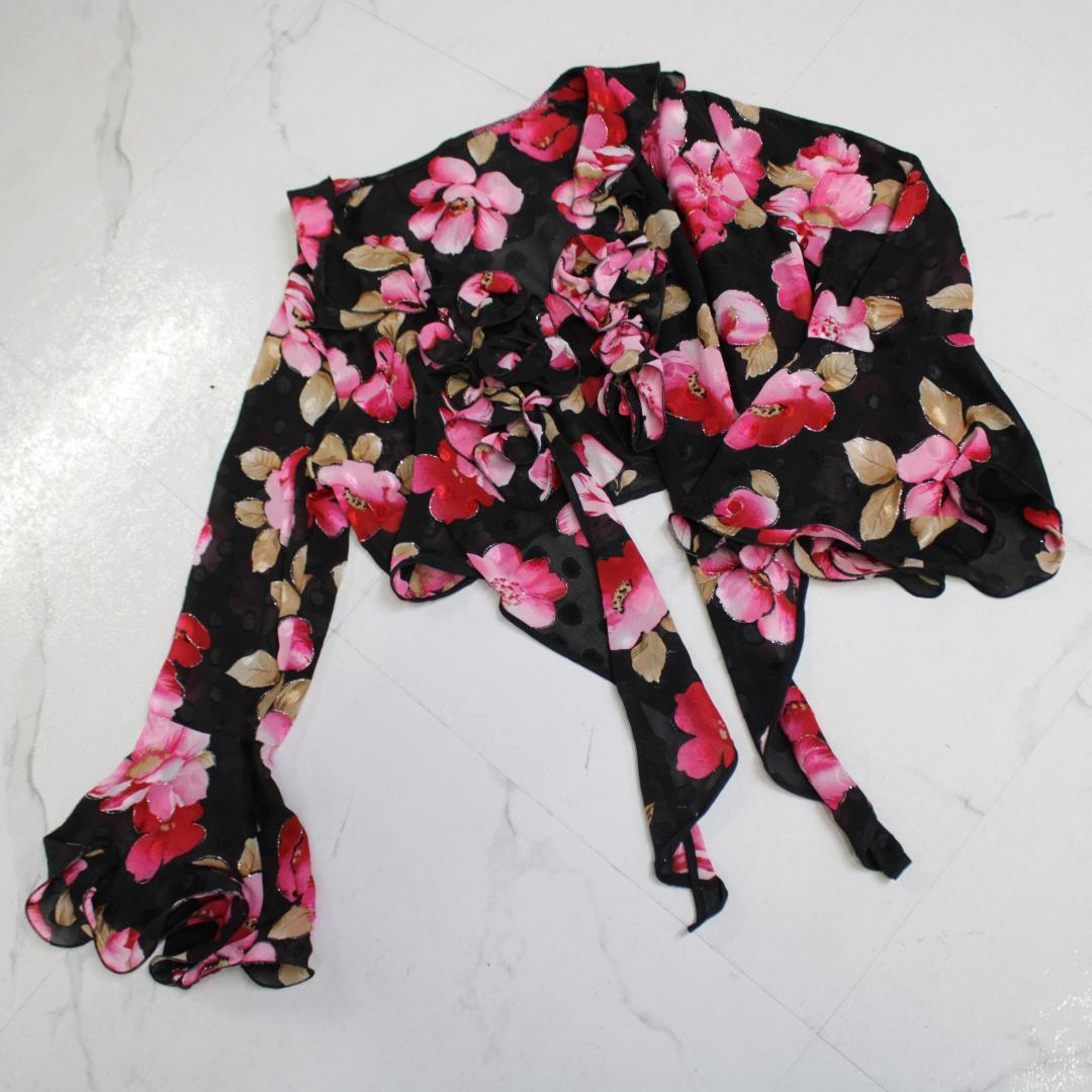 【フラメンコ衣装】ブラック×花柄 primaboutique ワンピース ドレス