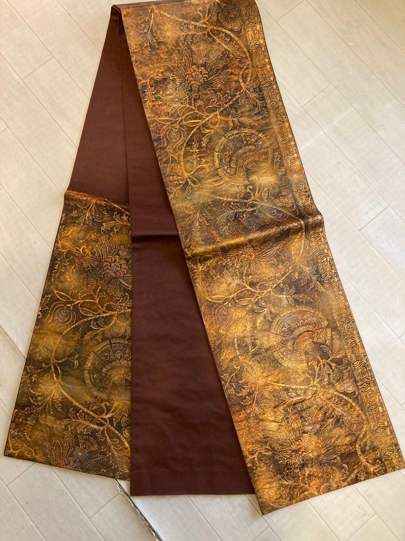 帯30＊袋帯＊漆織＊超豪華更紗文様＊漆工芸作家＊金森一博＊逸品