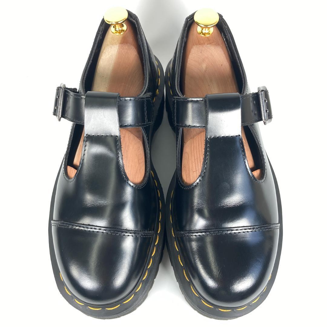 ドクターマーチン　BETHAN　超厚底キャップトゥストラップベルトレザーシューズ