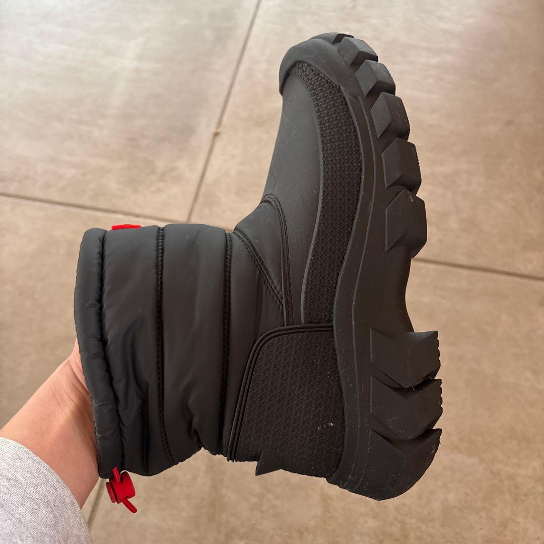 HUNTER レディース ショート スノーブーツ防寒シューズ black