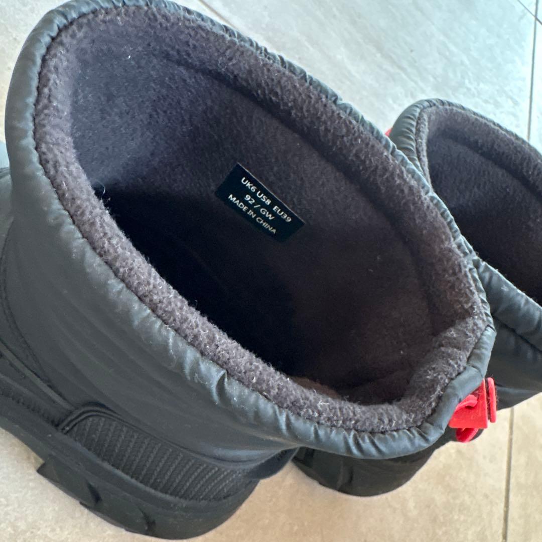 HUNTER レディース ショート スノーブーツ防寒シューズ black