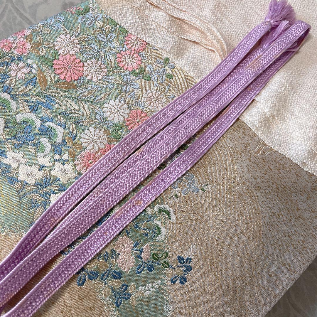 訪問着　フルセット　雪輪　松と梅　鹿の子絞り　金彩加工　手刺繍　着物　Q5