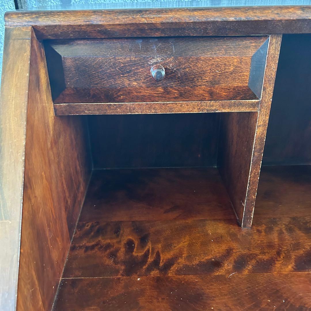 ꧁北海道民芸家具 ホクミン꧂ライティングビューロー デスク 机 書斎 チェスト