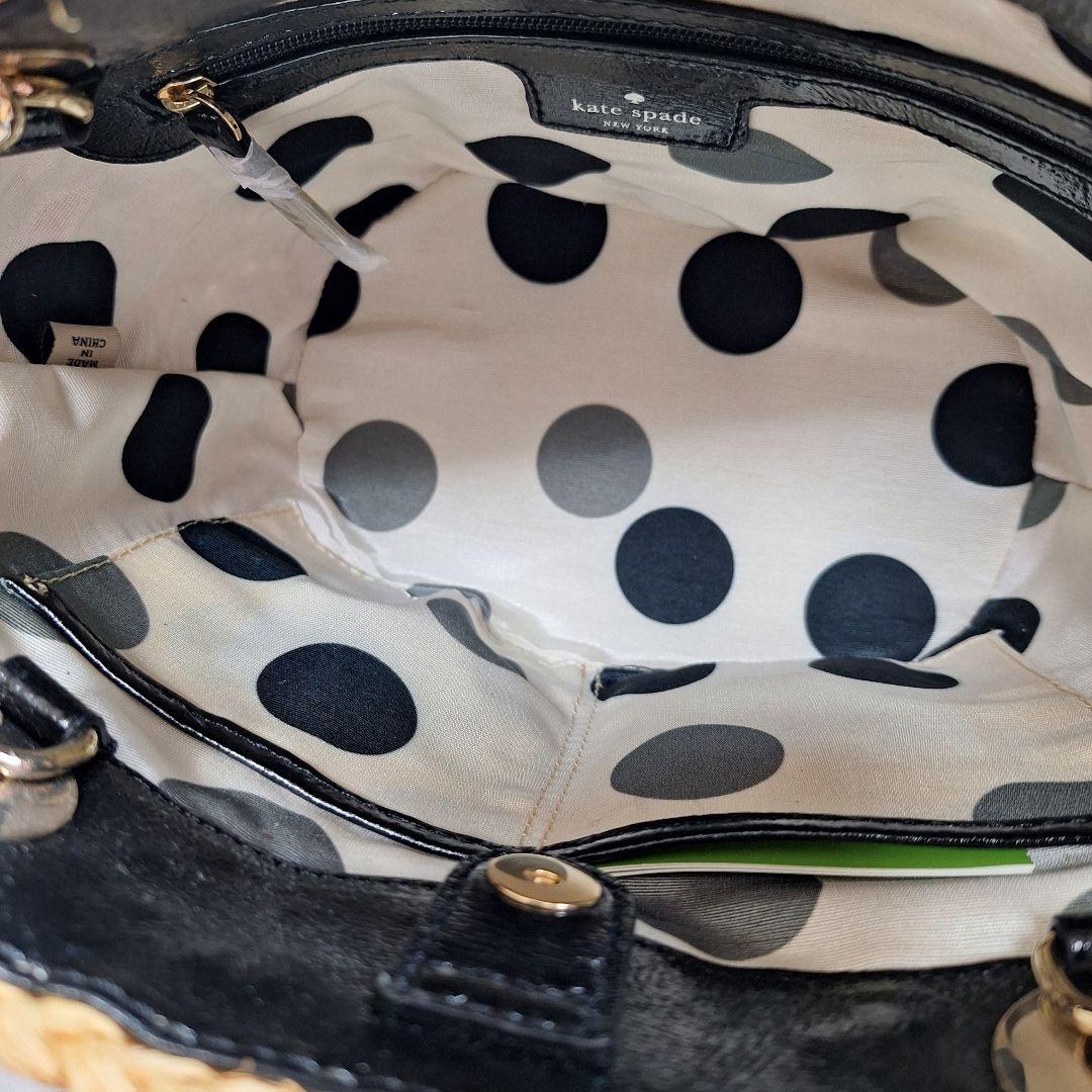 【新品未使用】kate spadeケイトスペード カゴバッグ リボン チェーン