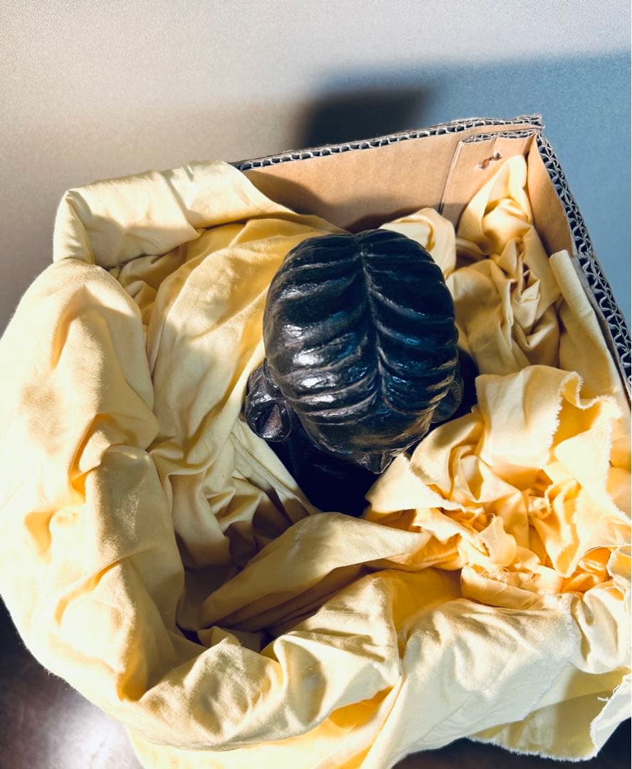 金工家 板坂辰治 銅造　聖徳太子像　共箱 置物 彫刻 彫像