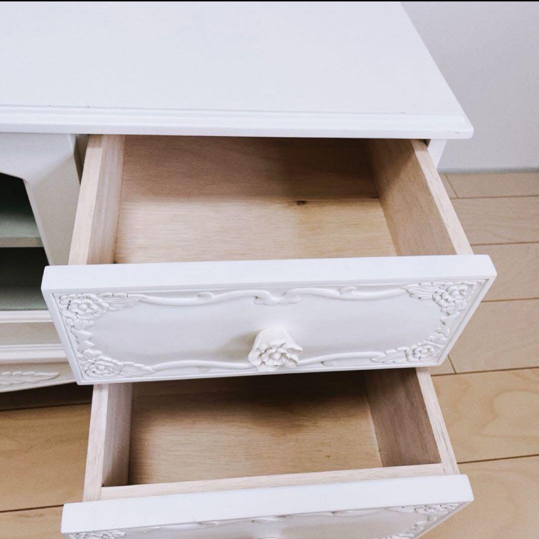 ロココ調　猫足　テレビ台　ホワイト　120サイズ　姫系家具　送料込み