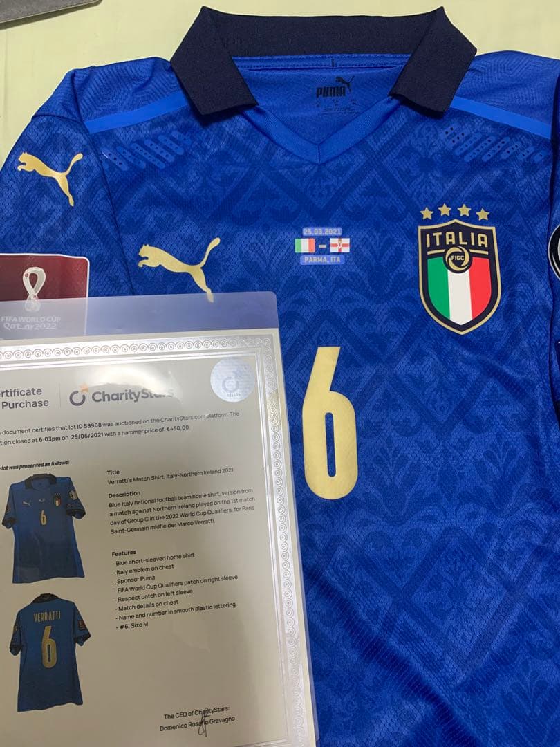 実支給イタリア代表マルコ・ヴェッラッティ　カタールWC 欧州予選対北アイルランド