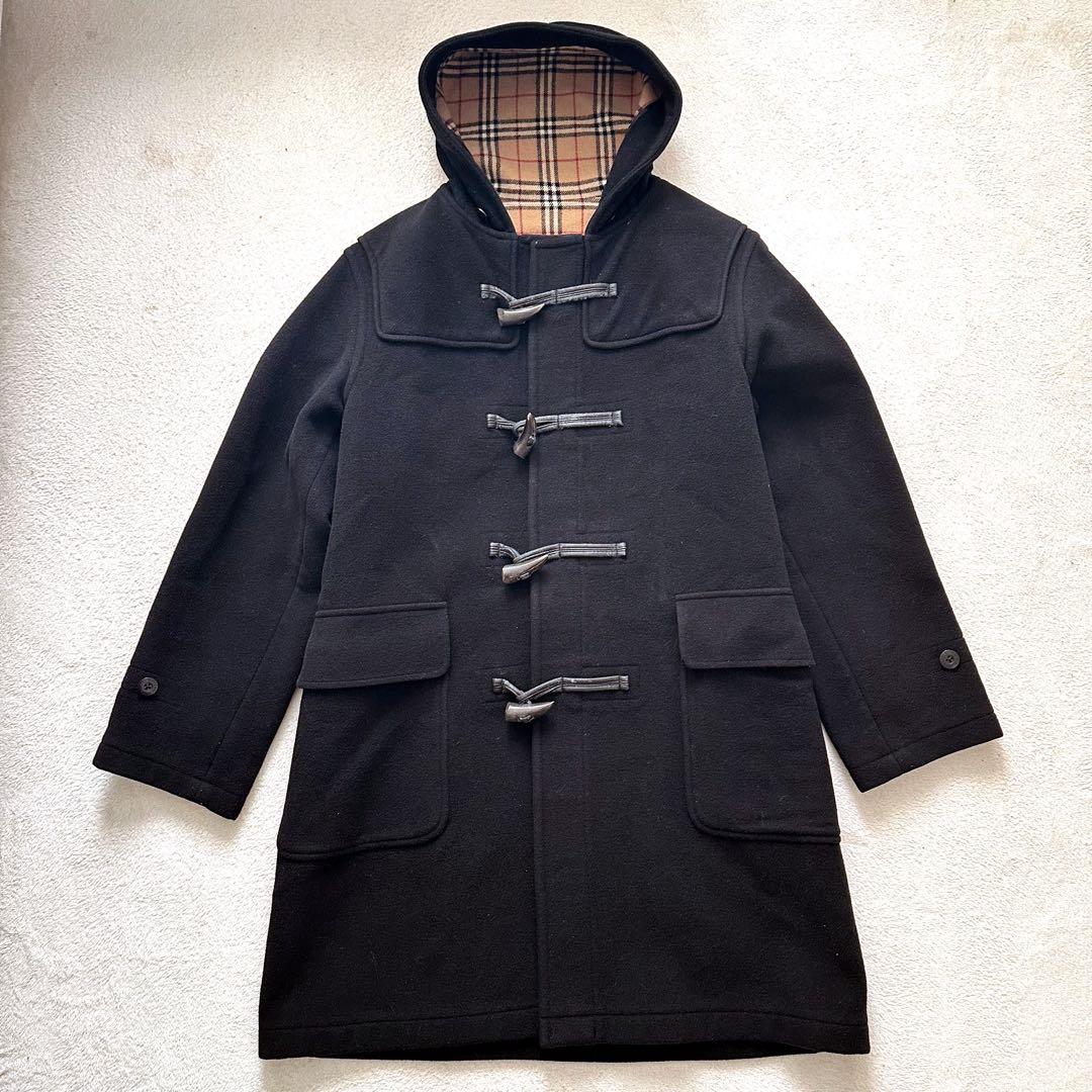 バーバリーブラックレーベル　ダッフルコート　ノバチェック　ロング　ベルト