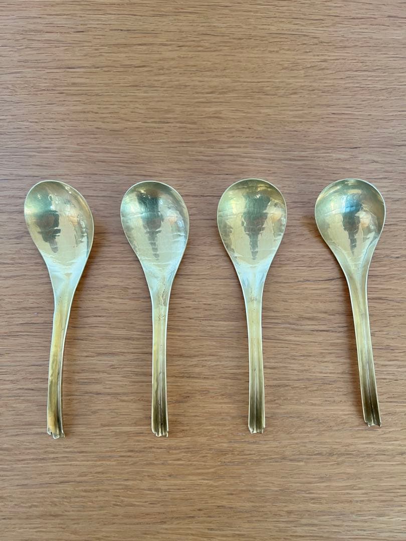 有次　真鍮　共柄チリレンゲ　4本セット