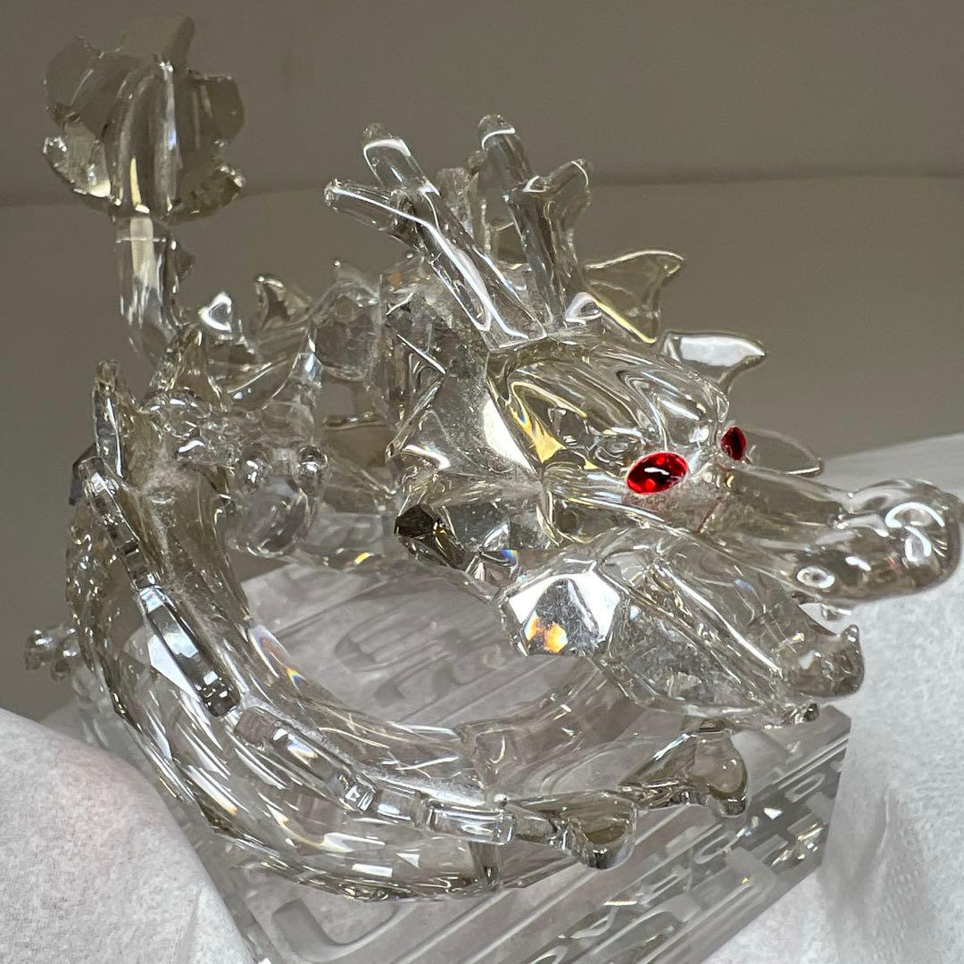 スワロフスキー　ドラゴン　置物　共箱　幅11.5㎝　東な7-1221☆1F