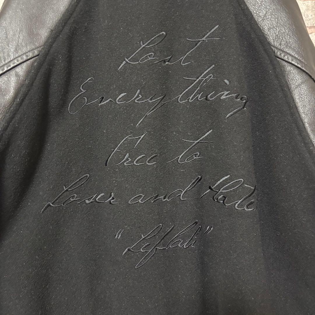 【激レア】LEFLAH レフラー スタジャン L 刺繍 本革　ブラック