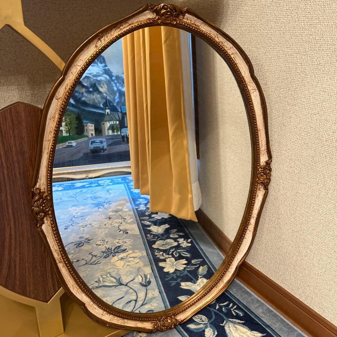 【ゆし】壁掛けオーバルミラー