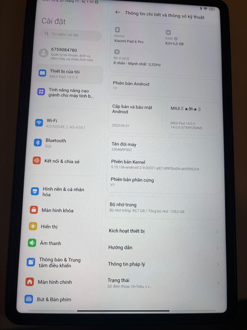 崔*+様 xiaomi pad 6 pro 128gb 中国版　シャオミーパッド