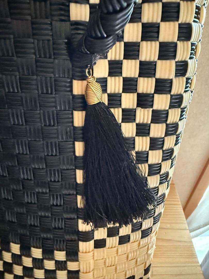 WOVEN チェック柄かごバッグ