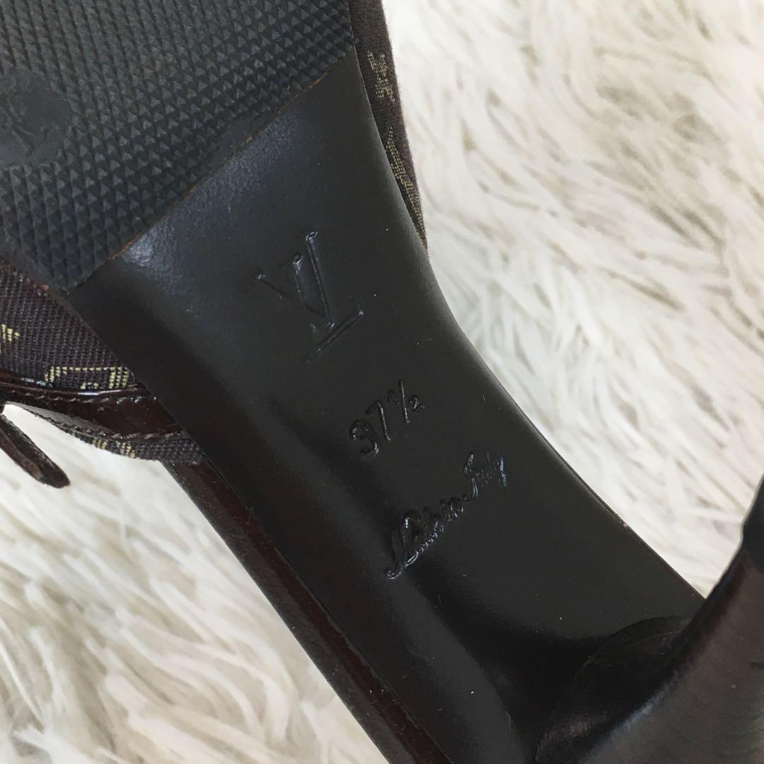 【極美品】ヴィトン ミュール ヒールモノグラム オープントゥ ゴールド金具