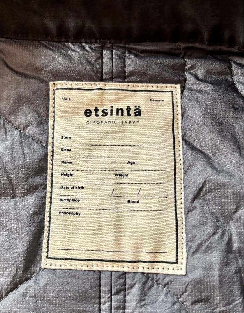 etsinta エシンタ マキシミリタリーコート キルティング チャオパニック