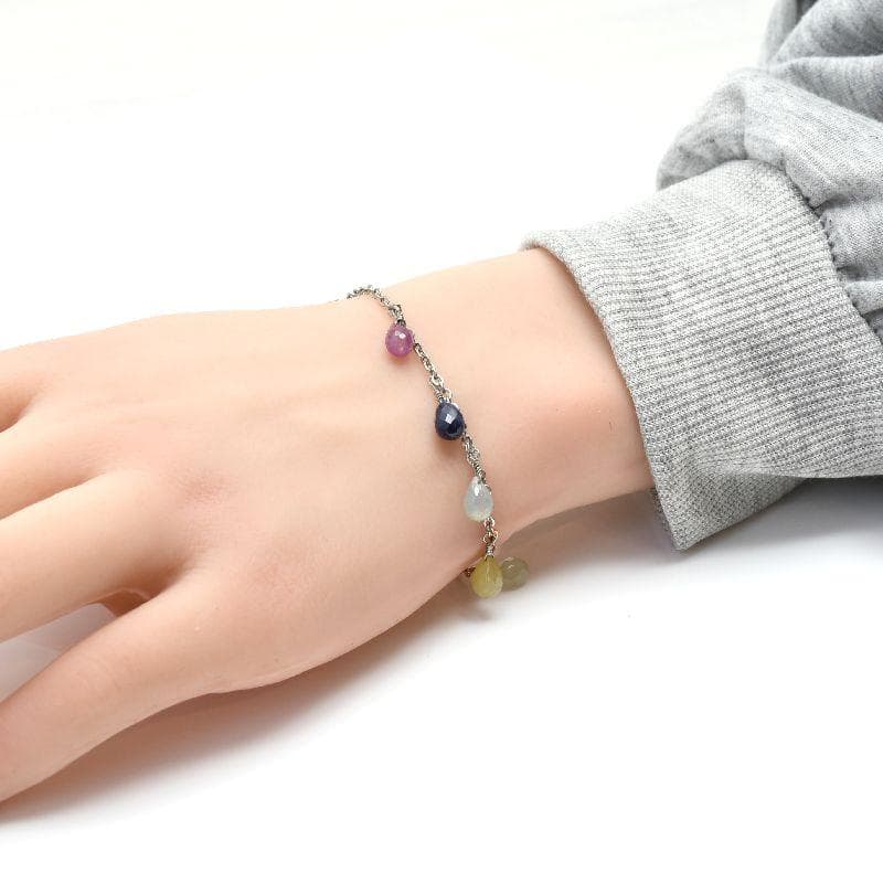 サファイア ドロップ マルチカラー ブレスレット 【M_10】 MAHALO