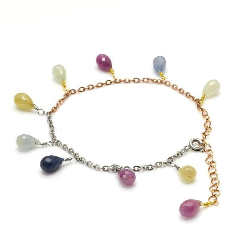 サファイア ドロップ マルチカラー ブレスレット 【M_10】 MAHALO