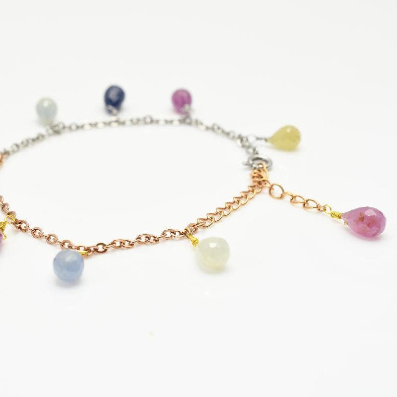サファイア ドロップ マルチカラー ブレスレット 【M_10】 MAHALO