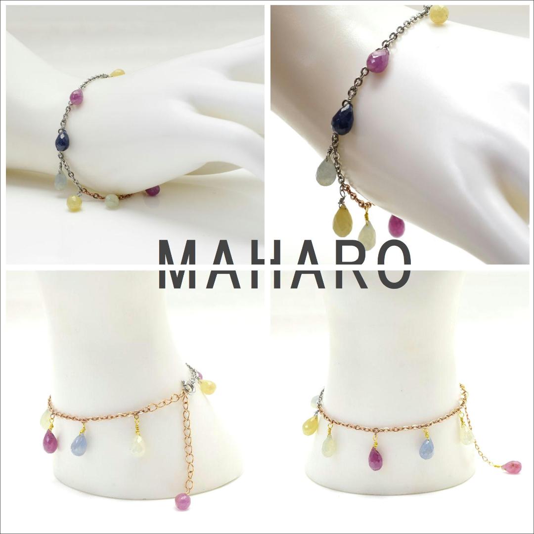 サファイア ドロップ マルチカラー ブレスレット 【M_10】 MAHALO