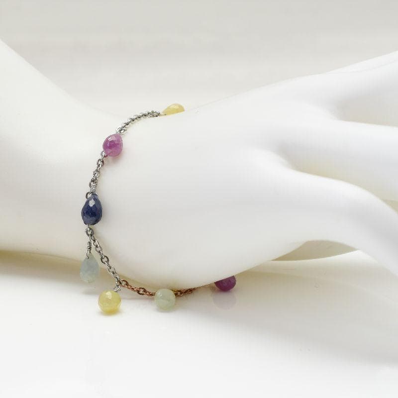 サファイア ドロップ マルチカラー ブレスレット 【M_10】 MAHALO