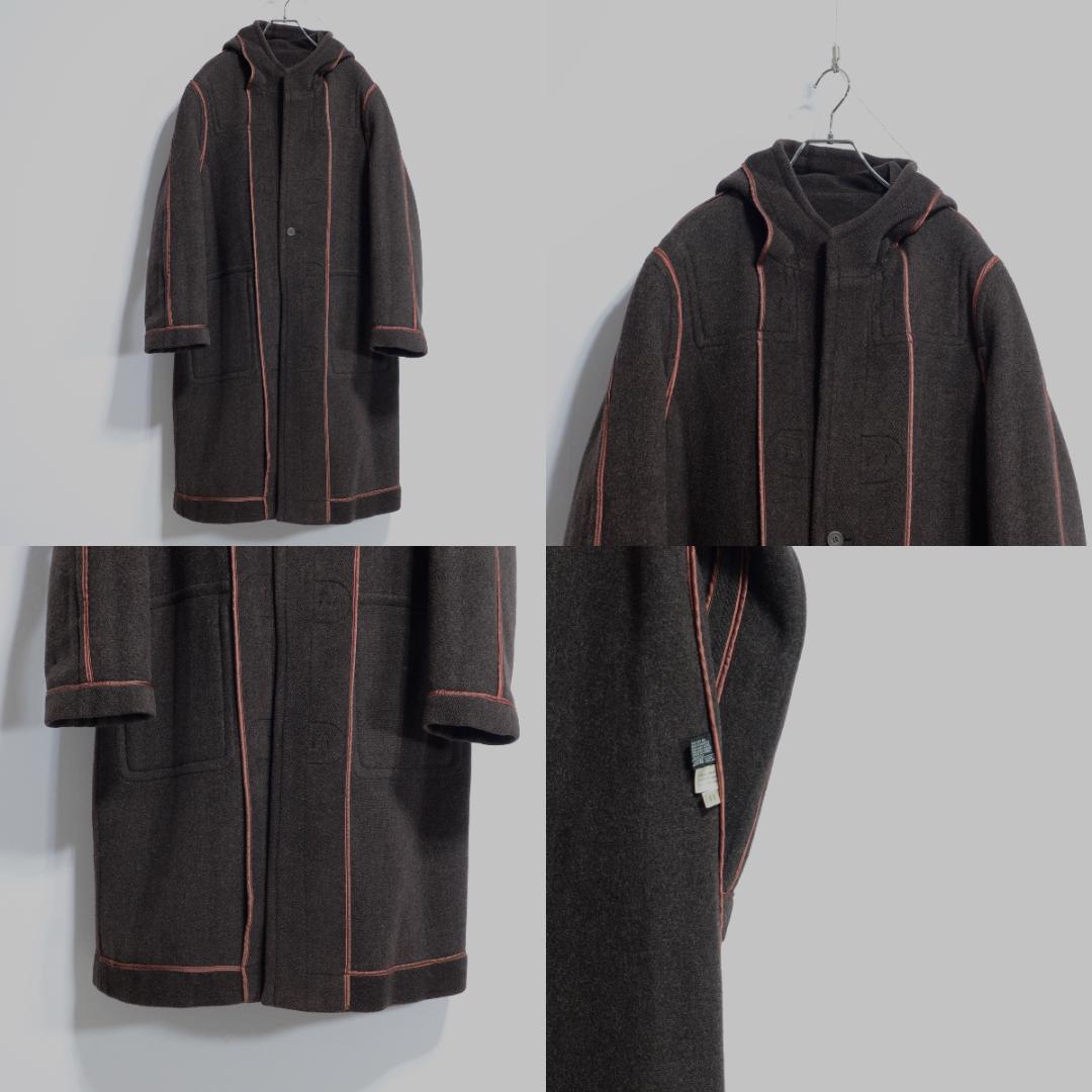 極上品 チベット社 ムーアブルックカットパイル ダッフルコート 杢茶 36