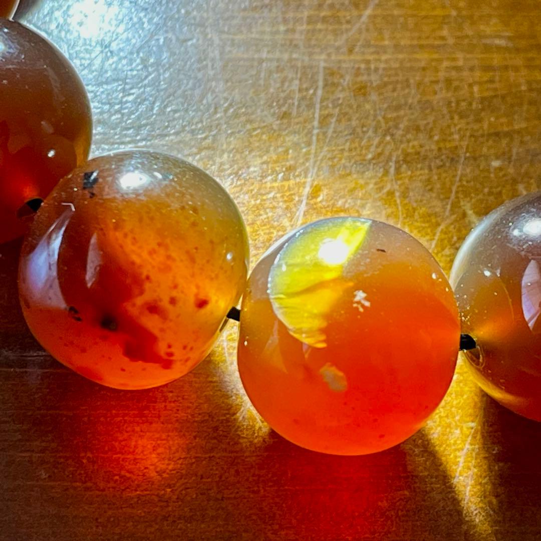 琥珀 20mm レッド ブルーアンバー ミルキー花琥珀 希少 巨大 ブレスレット