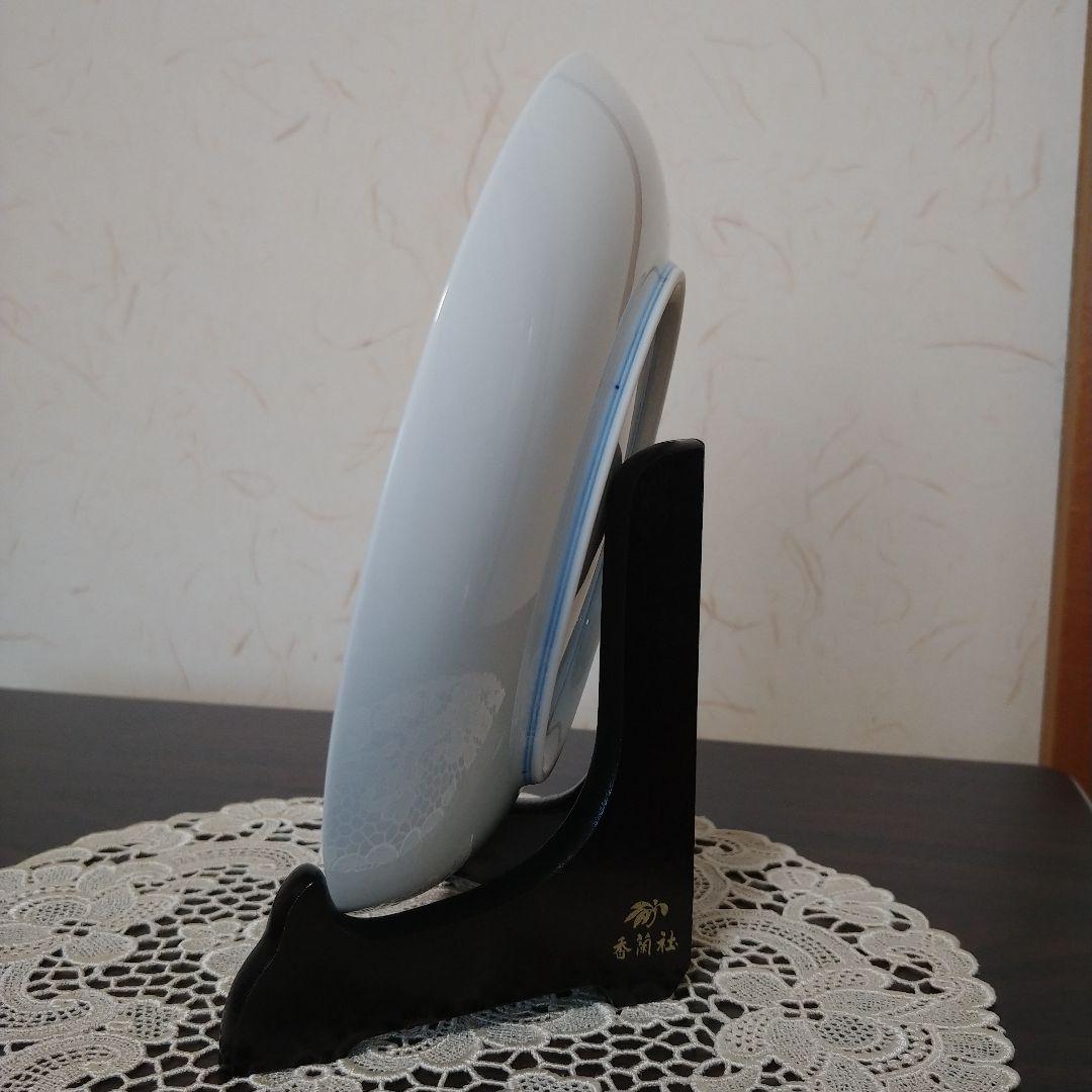 香蘭社　イヤープレート　雪景色　 梅の花　 陶器皿 　1999年